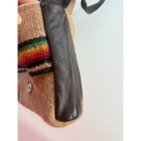 El Paso Shoulder Bag Saddleblanket Co. Southwest Aztec 90% Wool Brown Multicolor - Picture 4 of 12